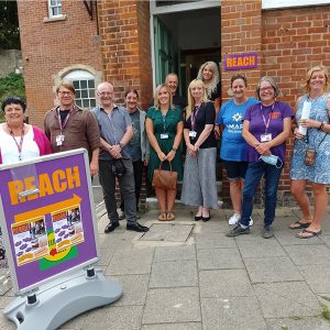 Reach staff outside Weymouth hub